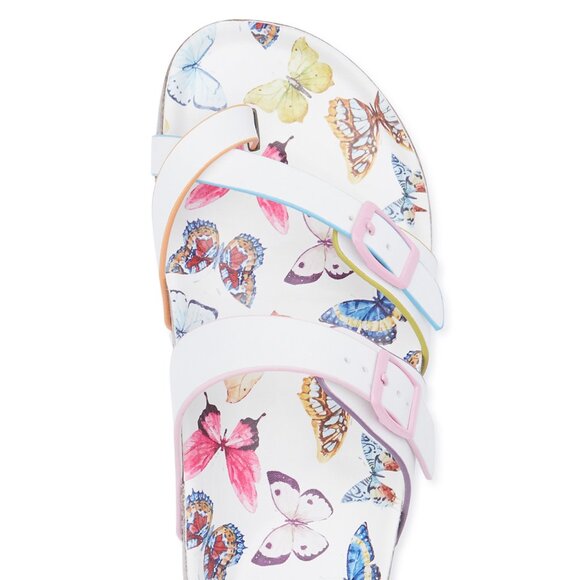 Cute 2 Buckle Toe Cork Sandals Sz 2 Little & Sz 4 Big Girls Crisscross Toe Loop - Picture 6 of 7